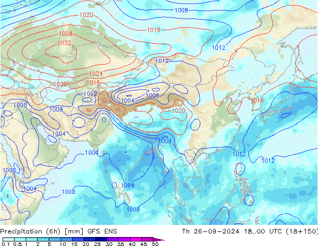 Yağış (6h) GFS ENS Per 26.09.2024 00 UTC