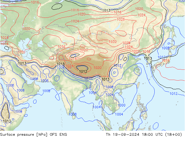 Surface pressure GFS ENS Th 19.09.2024 18 UTC