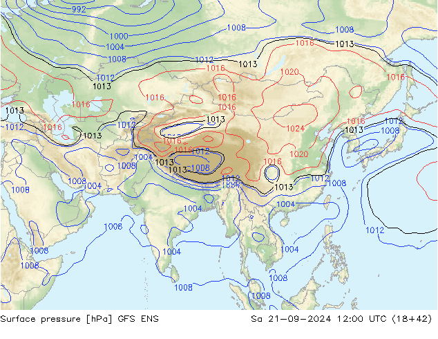 Luchtdruk (Grond) GFS ENS za 21.09.2024 12 UTC