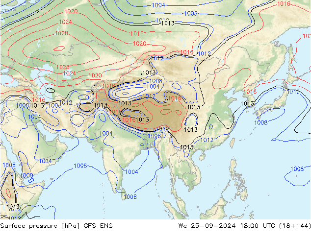 Yer basıncı GFS ENS Çar 25.09.2024 18 UTC