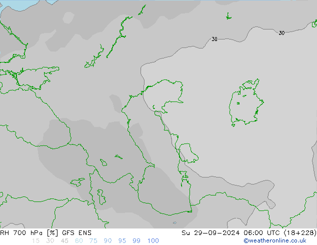 RH 700 hPa GFS ENS  29.09.2024 06 UTC