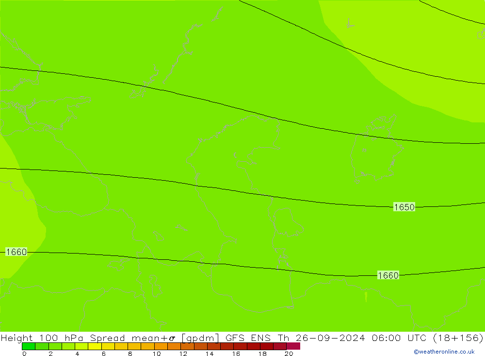 Height 100 hPa Spread GFS ENS gio 26.09.2024 06 UTC