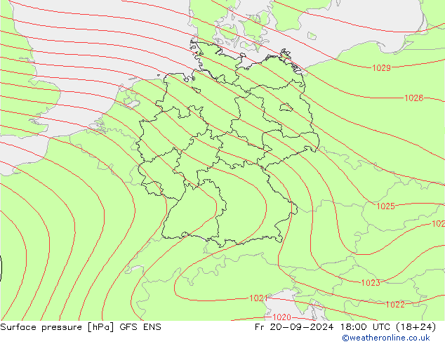 Surface pressure GFS ENS Fr 20.09.2024 18 UTC