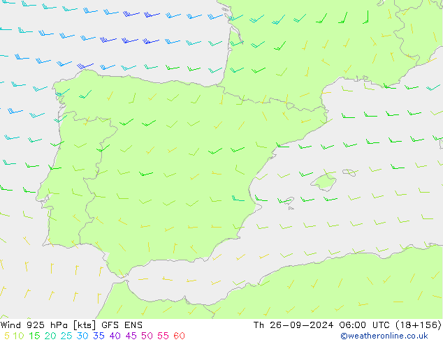 Wind 925 hPa GFS ENS do 26.09.2024 06 UTC