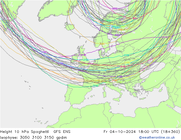 Height 10 hPa Spaghetti GFS ENS Fr 04.10.2024 18 UTC