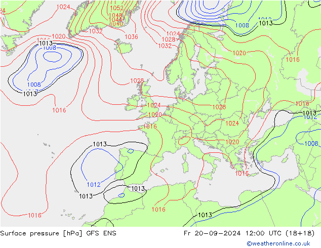 pressão do solo GFS ENS Sex 20.09.2024 12 UTC