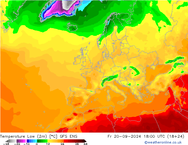 Min.  (2m) GFS ENS  20.09.2024 18 UTC