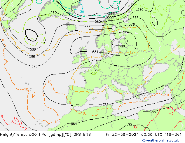 Height/Temp. 500 hPa GFS ENS ven 20.09.2024 00 UTC