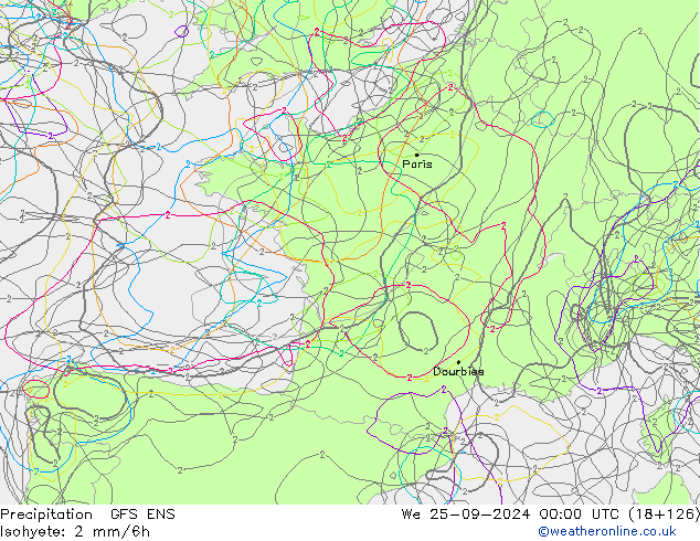 Precipitation GFS ENS We 25.09.2024 00 UTC