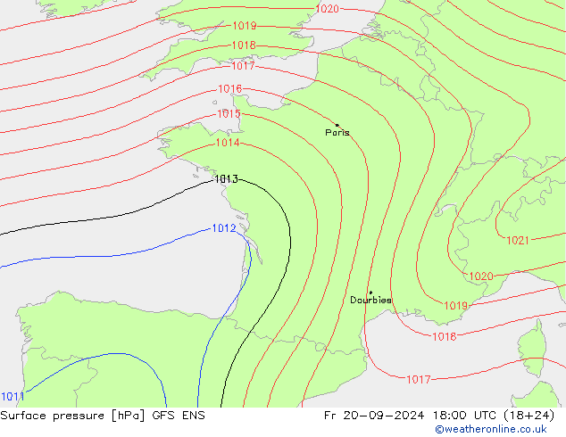 приземное давление GFS ENS пт 20.09.2024 18 UTC