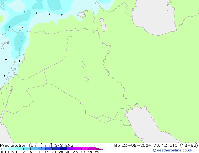 Precipitation (6h) GFS ENS Mo 23.09.2024 12 UTC