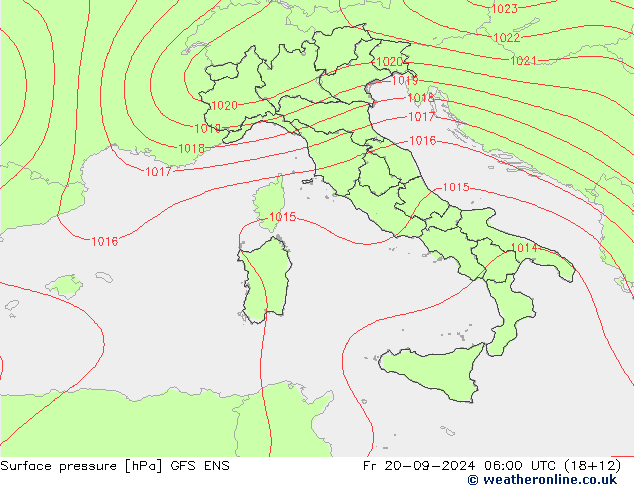 Pressione al suolo GFS ENS ven 20.09.2024 06 UTC