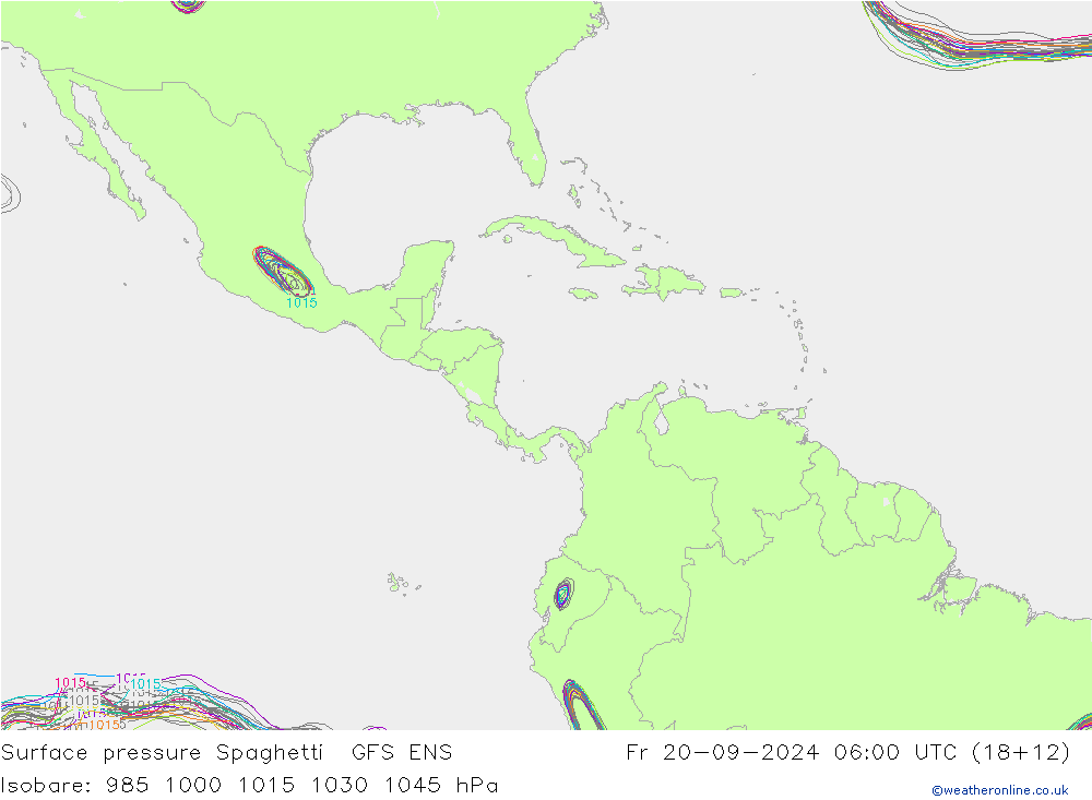 Yer basıncı Spaghetti GFS ENS Cu 20.09.2024 06 UTC