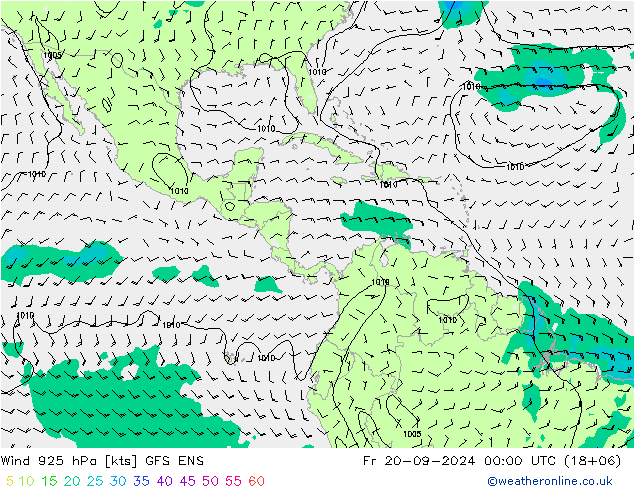 ветер 925 гПа GFS ENS пт 20.09.2024 00 UTC