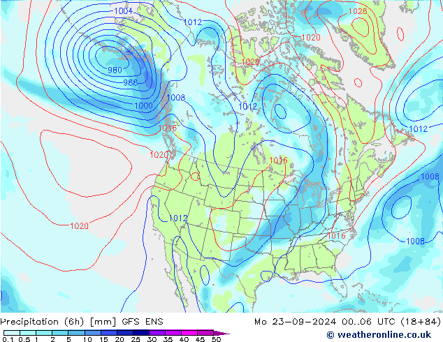 Nied. akkumuliert (6Std) GFS ENS Mo 23.09.2024 06 UTC