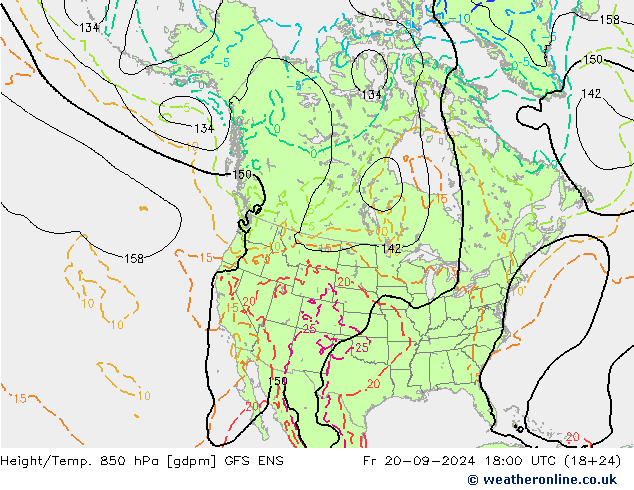 Height/Temp. 850 hPa GFS ENS  20.09.2024 18 UTC