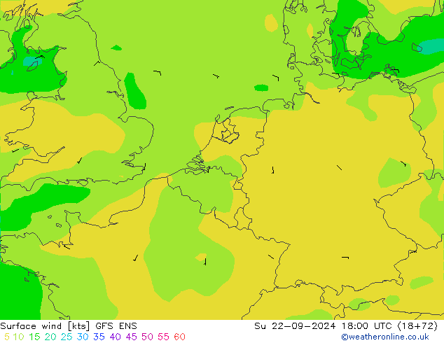 Bodenwind GFS ENS So 22.09.2024 18 UTC