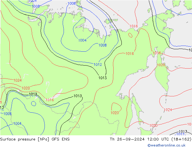 Surface pressure GFS ENS Th 26.09.2024 12 UTC