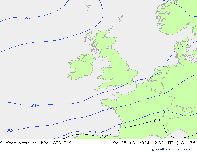 приземное давление GFS ENS ср 25.09.2024 12 UTC