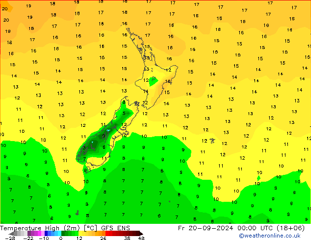 Max.  (2m) GFS ENS  20.09.2024 00 UTC