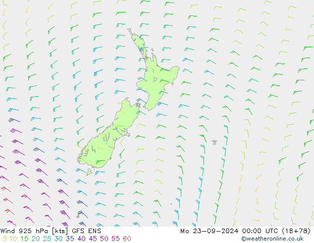 Rüzgar 925 hPa GFS ENS Pzt 23.09.2024 00 UTC