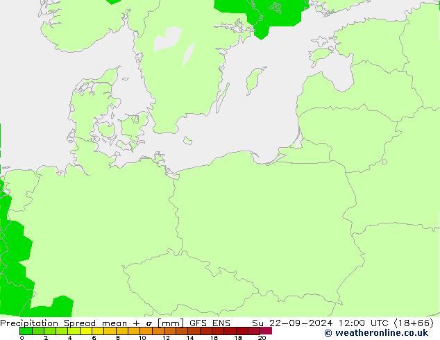 Precipitation Spread GFS ENS Su 22.09.2024 12 UTC