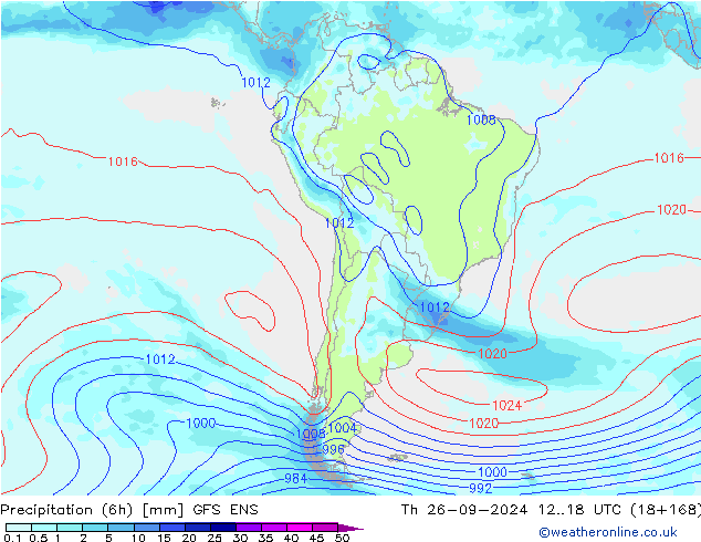 Precipitación (6h) GFS ENS jue 26.09.2024 18 UTC