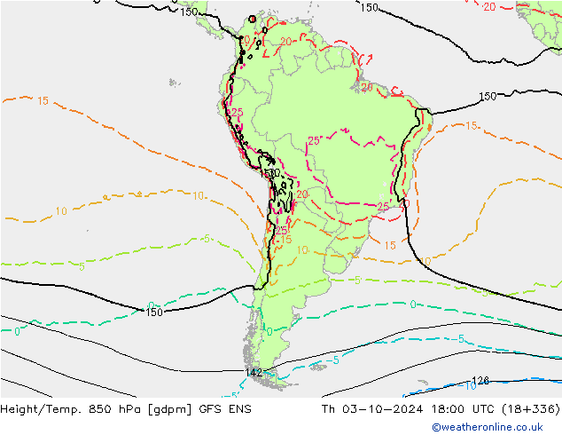 Height/Temp. 850 hPa GFS ENS Th 03.10.2024 18 UTC