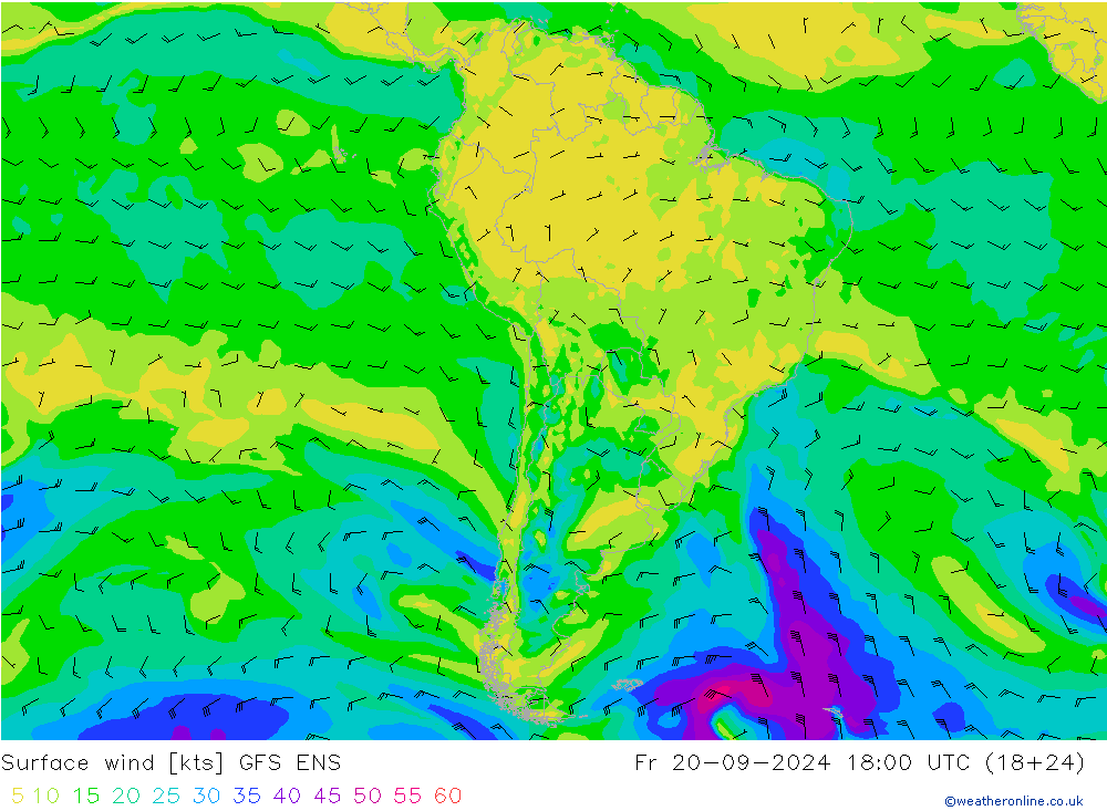 Wind 10 m GFS ENS vr 20.09.2024 18 UTC