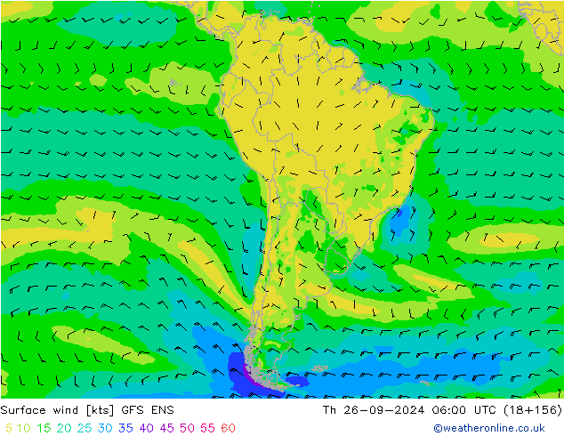 Wind 10 m GFS ENS do 26.09.2024 06 UTC