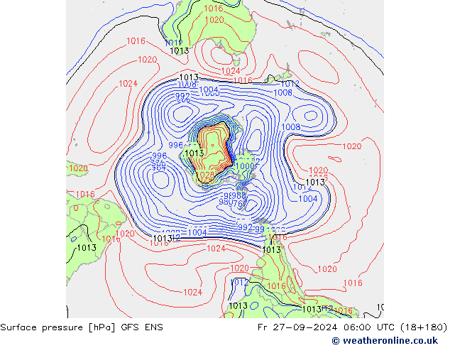 Surface pressure GFS ENS Fr 27.09.2024 06 UTC