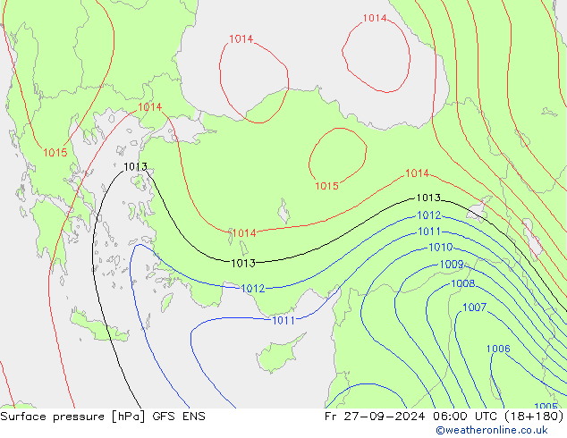 Pressione al suolo GFS ENS ven 27.09.2024 06 UTC