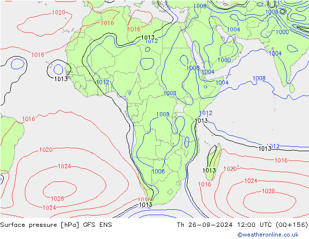 Pressione al suolo GFS ENS gio 26.09.2024 12 UTC