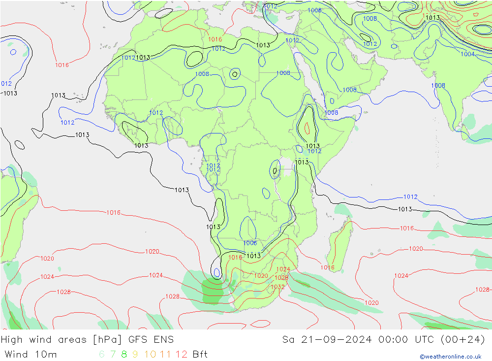 High wind areas GFS ENS Sáb 21.09.2024 00 UTC