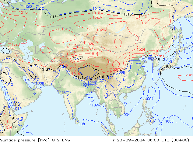 pressão do solo GFS ENS Sex 20.09.2024 06 UTC