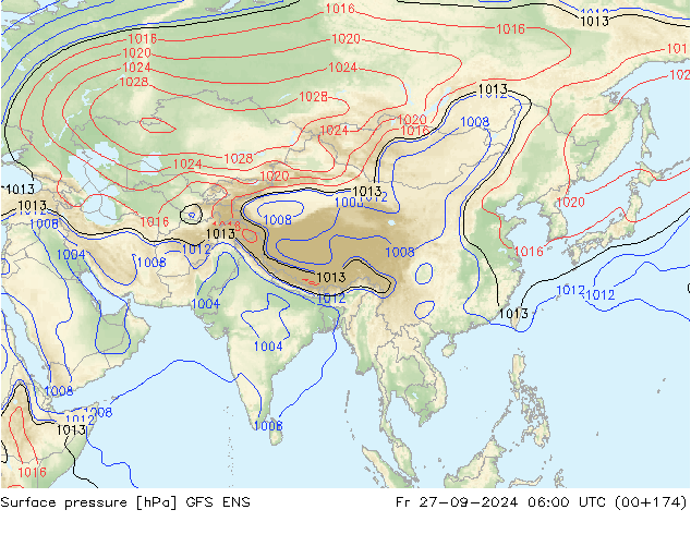 Pressione al suolo GFS ENS ven 27.09.2024 06 UTC