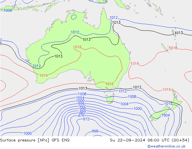 Yer basıncı GFS ENS Paz 22.09.2024 06 UTC