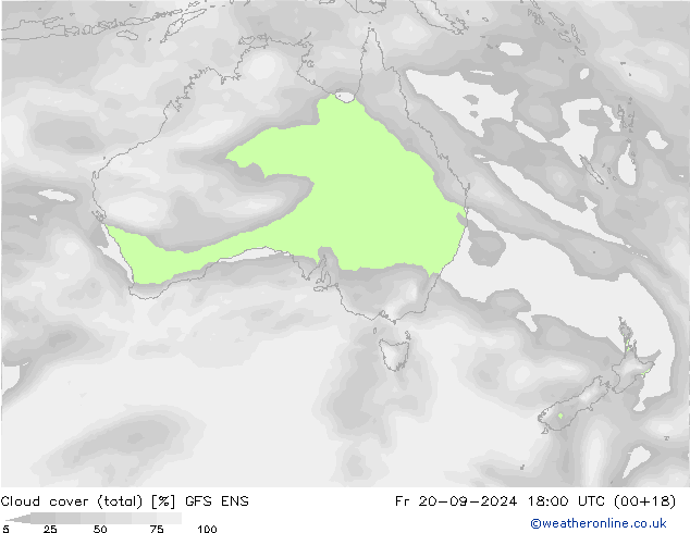 Bulutlar (toplam) GFS ENS Cu 20.09.2024 18 UTC