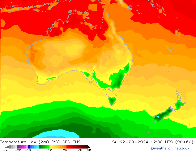 Tiefstwerte (2m) GFS ENS So 22.09.2024 12 UTC