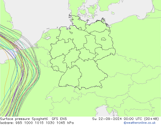 Bodendruck Spaghetti GFS ENS So 22.09.2024 00 UTC