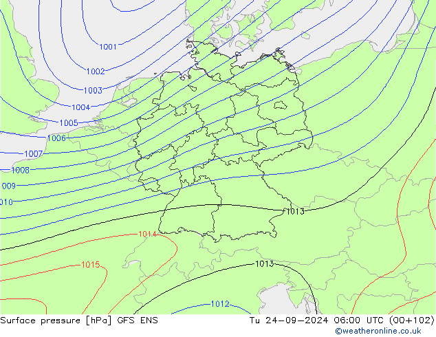 приземное давление GFS ENS вт 24.09.2024 06 UTC