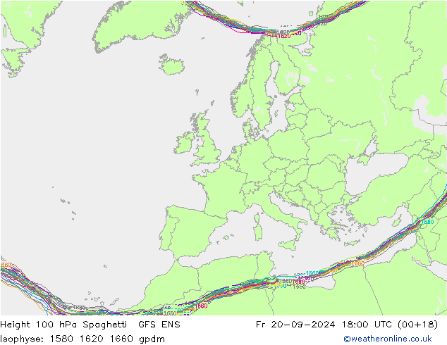 Height 100 hPa Spaghetti GFS ENS  20.09.2024 18 UTC