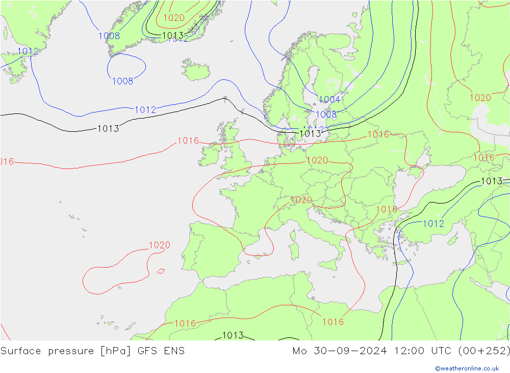 Bodendruck GFS ENS Mo 30.09.2024 12 UTC