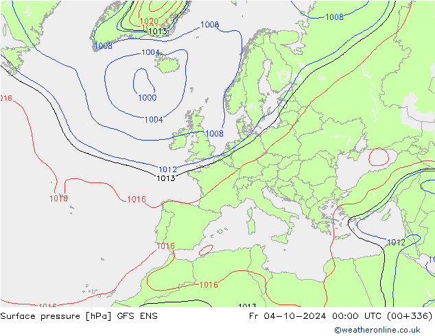 Surface pressure GFS ENS Fr 04.10.2024 00 UTC