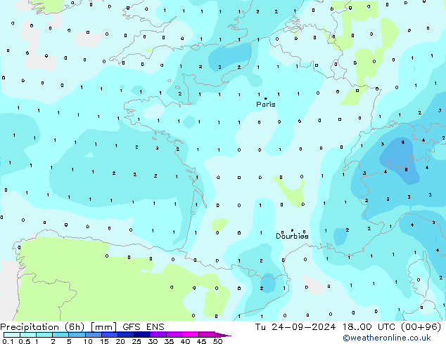 opad (6h) GFS ENS wto. 24.09.2024 00 UTC