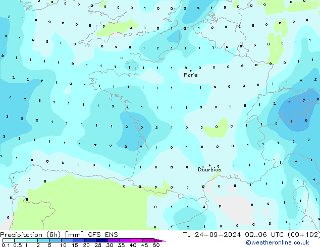 opad (6h) GFS ENS wto. 24.09.2024 06 UTC