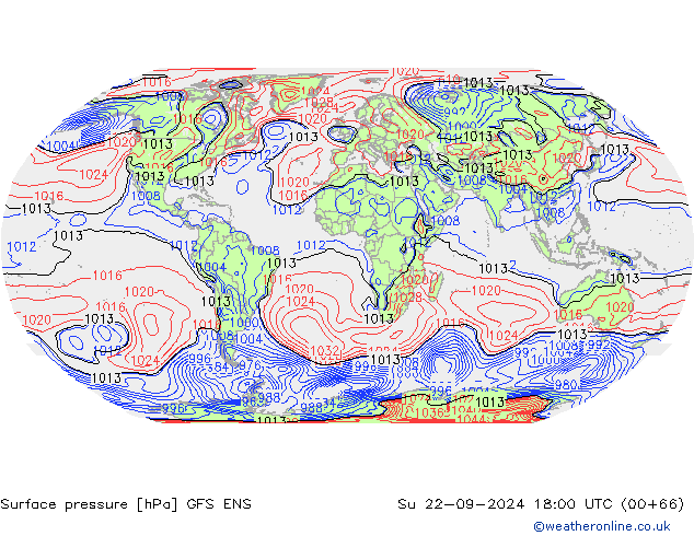 приземное давление GFS ENS Вс 22.09.2024 18 UTC