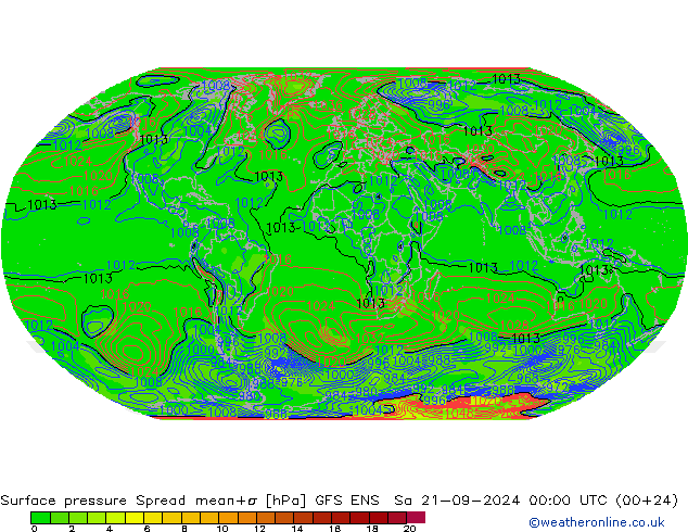 Yer basıncı Spread GFS ENS Cts 21.09.2024 00 UTC