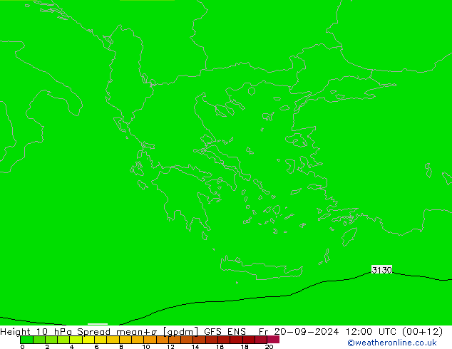 Height 10 hPa Spread GFS ENS Fr 20.09.2024 12 UTC