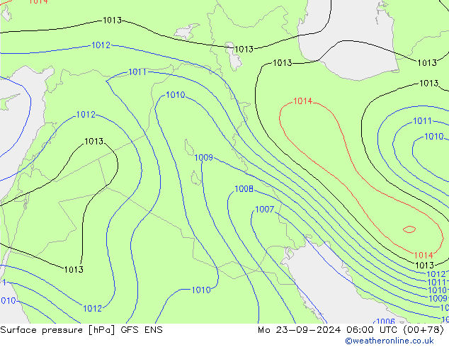 Atmosférický tlak GFS ENS Po 23.09.2024 06 UTC